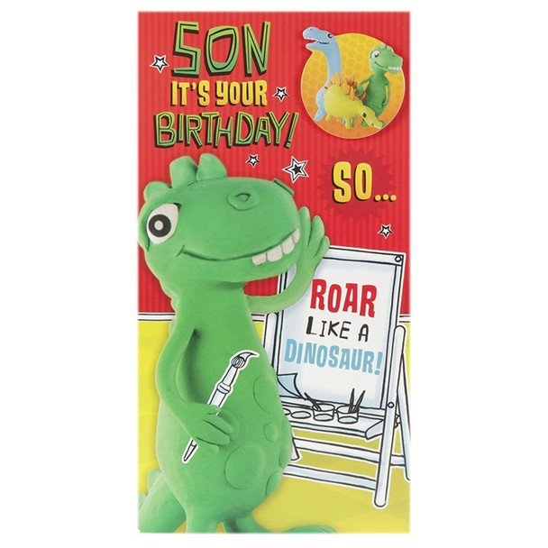 Hallmark Birthday Card For Son 'Have A Dino-Rific Day' Medium Slim