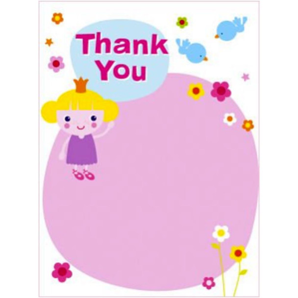 Pack of 20 Girls Pink Thank You Sheets and Envelopes 