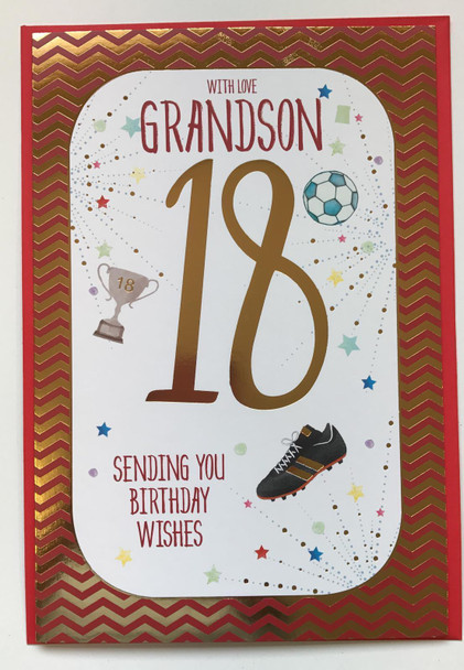 With Love Grandson 18th Birthday Card 