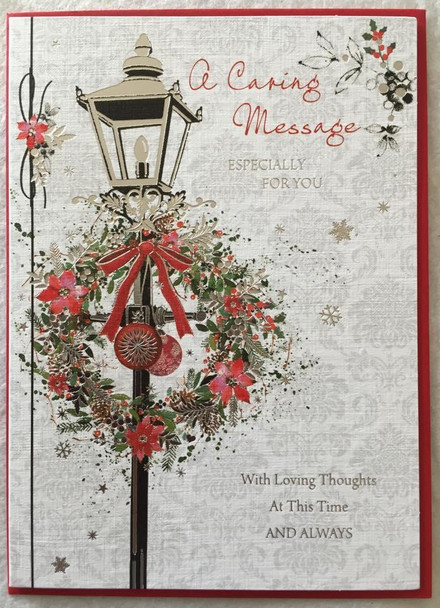 Caring Message at Christmas Greetings card