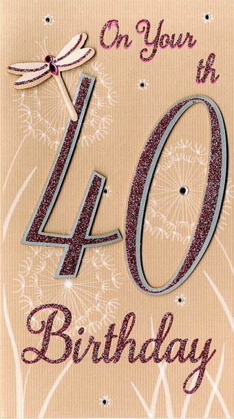 Happy 40th Birthday Hand Finished Champagne Range Age 40 Male Greeting Card