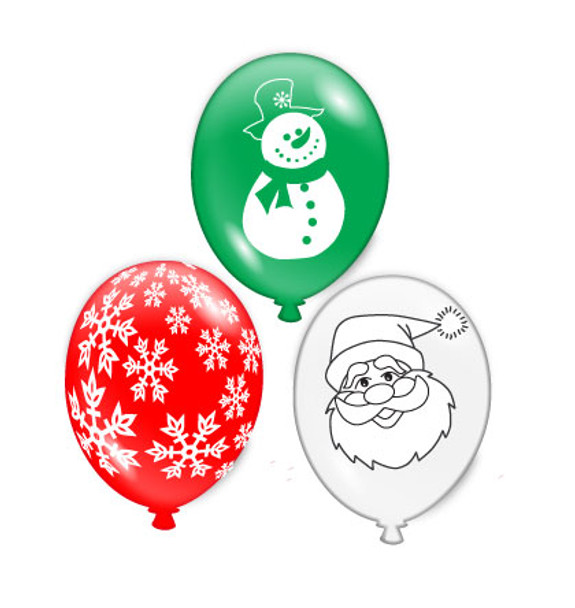 Pack of 15 Assorted Christmas Balloons Party Decoration