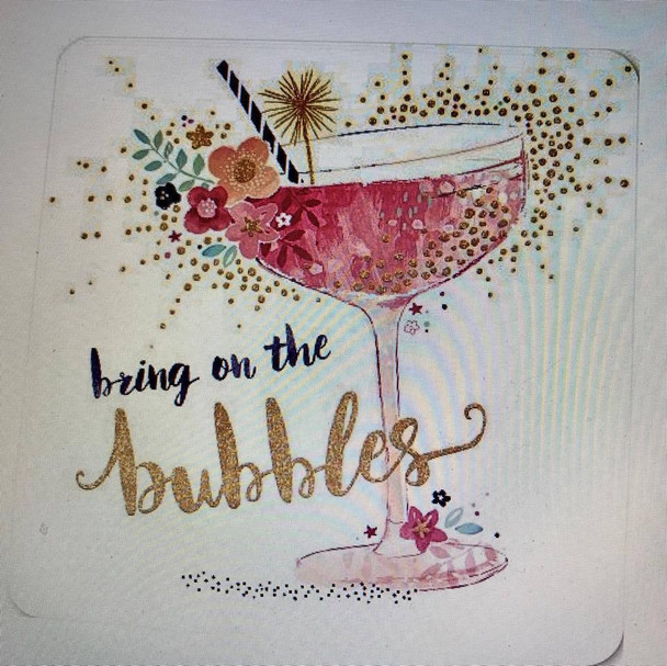 RosÃ© Cocktail Glass Bring on the bubbles Blank Hotchpotch Greeting Card