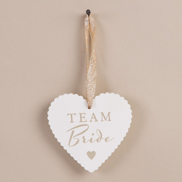 Amore Heart Tag 'Team Bride' Wedding Favour Table Setting Gift