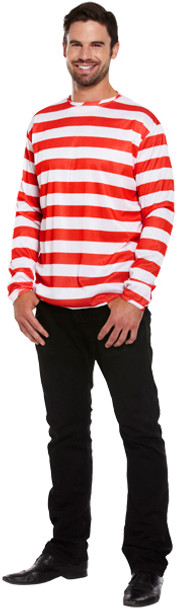 Adult Striped Jumper Fancy Dress Up Costume