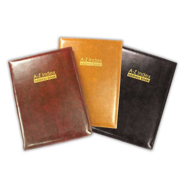 Tallon Large XL Padded Address Book - Black/Brown/Tan/Blue