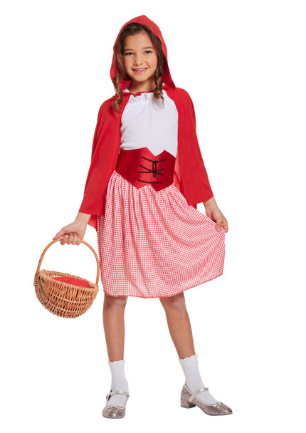 Red Hooded Girl Fancy Dress Up Costume Ages 7-9 Years