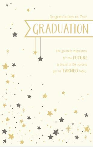 Graduation Congratulations Card Greatest Inspiration You're a Star, Elegant Foil Finish