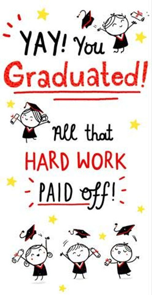 Graduation Congratulations Card Yay! You Graduated, Mortarboard and Scroll