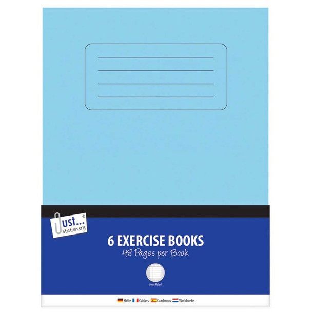 Pack of 6 Just Stationery 48 Page Exercise Books