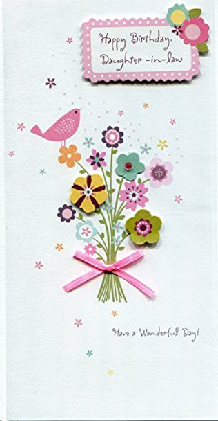 Daughter In Law Handmade Flowers Design Birthday Card