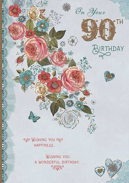 On Your 90th Birthday Card Age 90 For Her