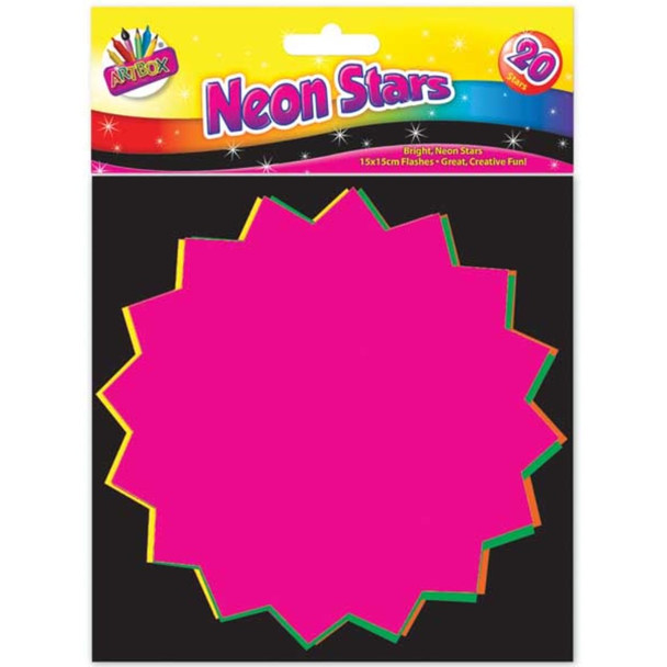 Artbox 15x15cm Fluorescent Stars (Pack of 20)