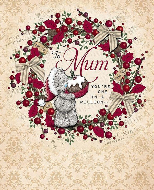 Mum In a Million Handmade Me to You Bear Christmas Card