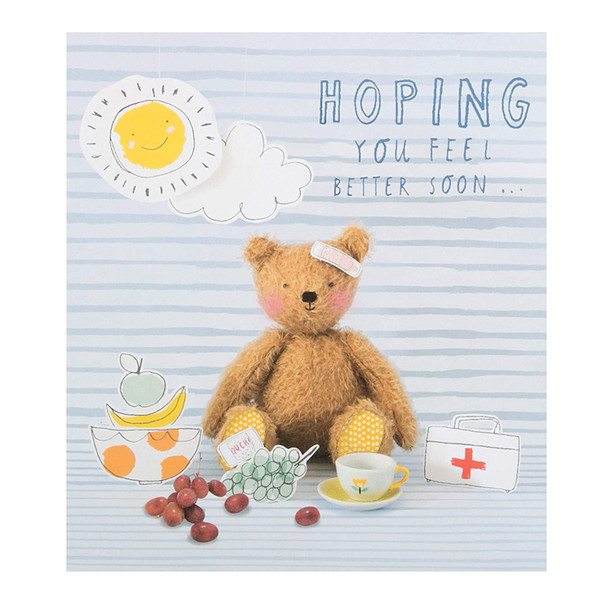 Get Well Card "Feel Better Soon" with Blue Foil Finish