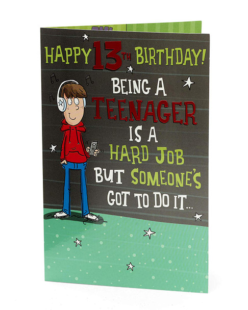 Age 13 Birthday Card 13 Year Old Teenage Boy