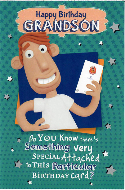 Nutty Putty Grandson There’s Something Special Attached Birthday Card
