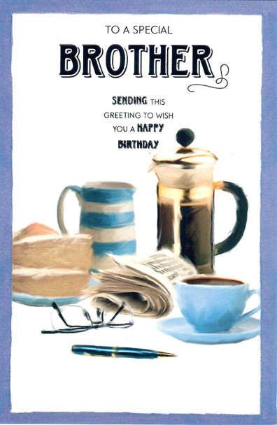 Wishing Well Brother, Relax with A Coffee Birthday Card