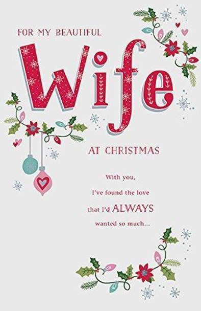 Wife Holly Christmas Card