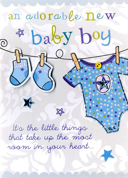 New Baby Boy Greeting Card Second Nature Just to Say Cards