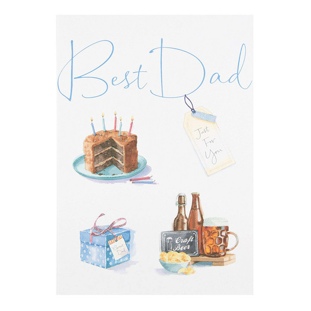 Dad Birthday Card "Just For You" with Glitter Finish
