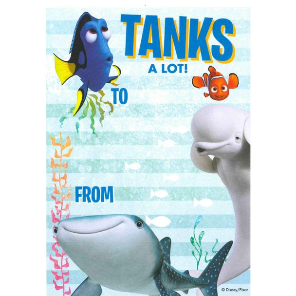 FINDING DORY PACK OF 20 PARTY THANK YOU SHEETS NEMO DISNEY PIXAR NEW GIFT CHILD CHARACTER