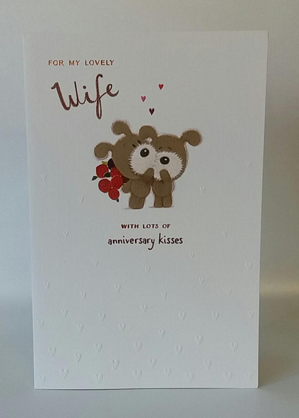 Wife Anniversary Kisses Lots Of Woof Couple New Greetings Card