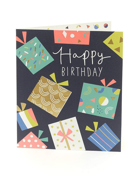 Fun Neon Presents Birthday Card Happy Birthday