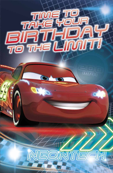 Disney Pixar Cars Birthday Card Crossing The Finishing Line