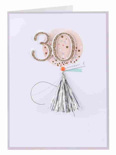 Age 30th Hooray Happy Birthday Modern 30 Greeting  Card New