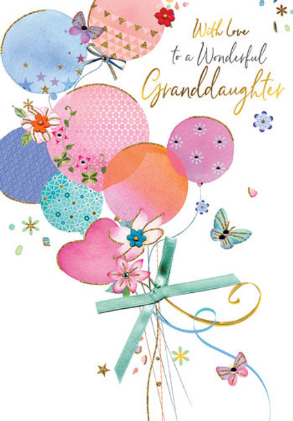 Second Nature Granddaughter Birthday Card 'with Love to a Wonderful Granddaughter'