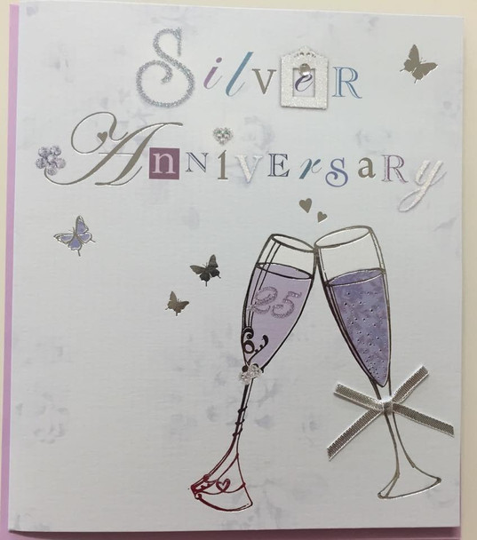 Wedding Silver Anniversary 25th Greetings Card