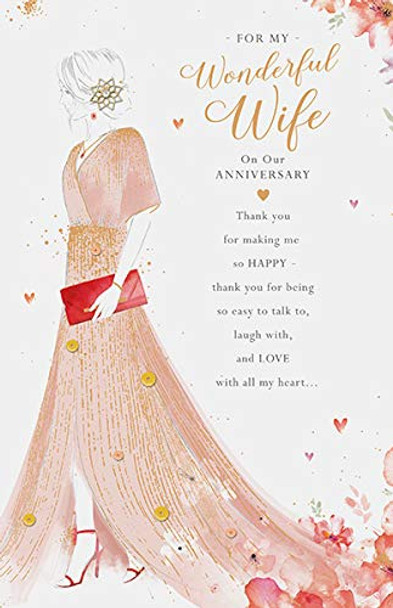 Wonderful Wife Wedding Anniversary Card