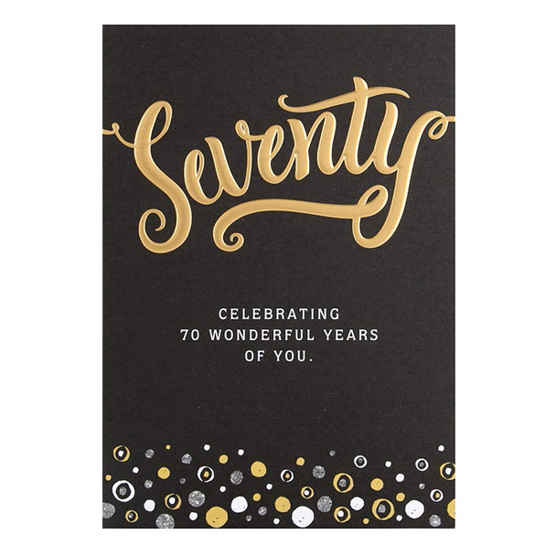 Hallmark 70th Birthday Card"Wonderful Years" Medium