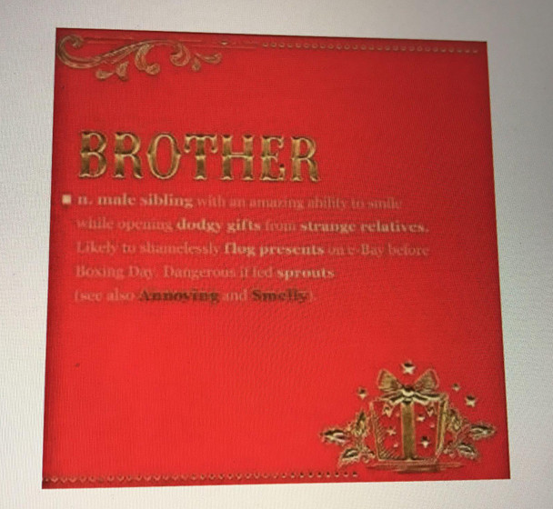 Brother at Christmas Greetings Card