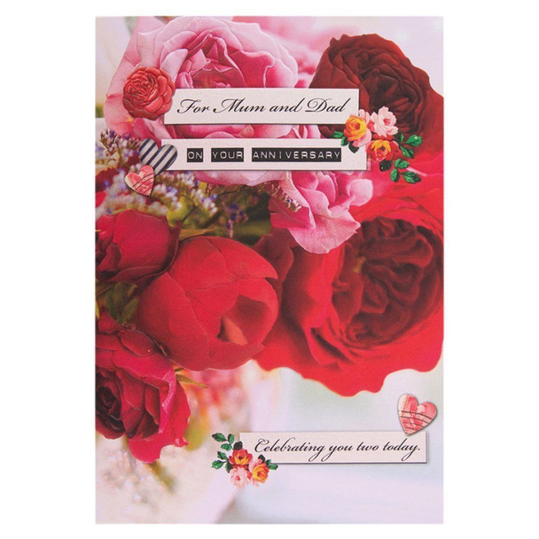 Hallmark Anniversary Card For Mum and Dad 'Celebrating You Two' Medium