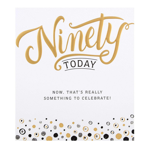 Embossed Text Design 90th Birthday Card