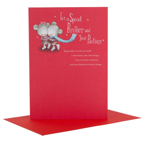 Hallmark Christmas Card To Brother & Partner 'Lots Of Special Times' Medium