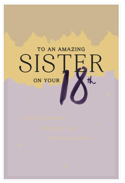 UK Greetings to an Amazing Sister 18th Birthday Card 