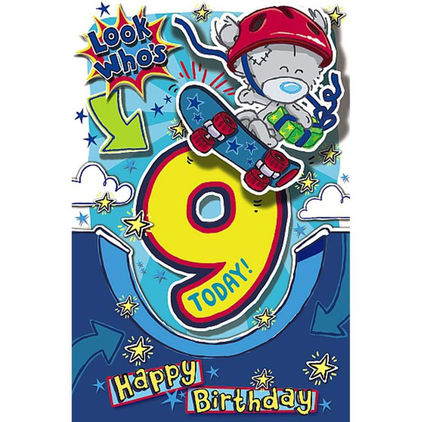 Me To You Bear My Dinky Look Who's 9 Today Birthday Card
