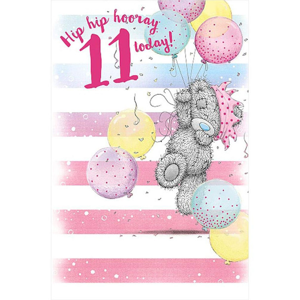 Me To You Bear Hip Hip Hooray 11 Today Birthday Card