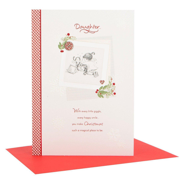 Hallmark Christmas Card to Daughter 'Giggle and Smile' Medium