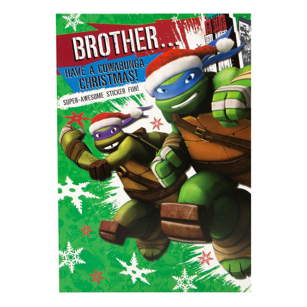 Teenage Mutant Ninja Turtles Christmas Card to Brother Fun Sticker  