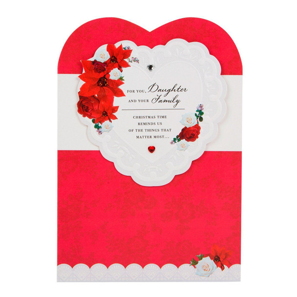 Hallmark Christmas Card To Daughter & Family 'Happy Times We Share' Medium