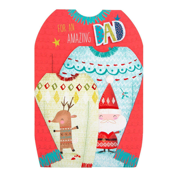 Hallmark Christmas Card To Dad 'Festive Jumpers' Medium