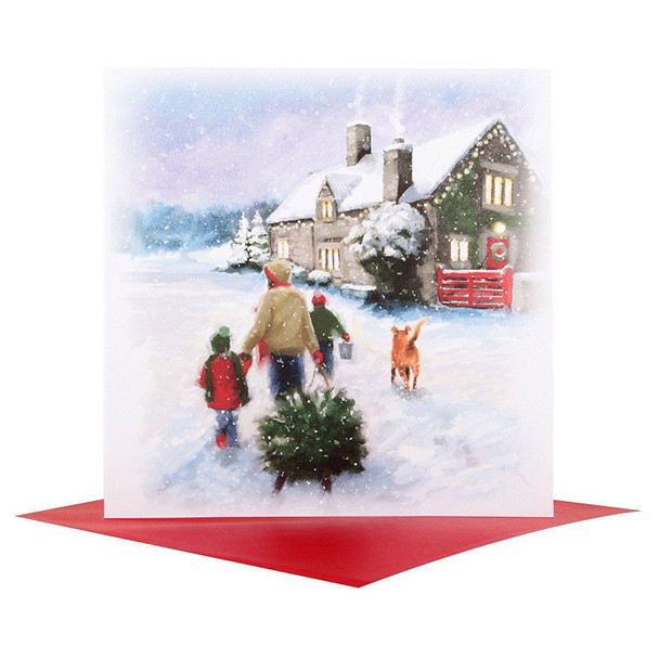 Hallmark Snowy Christmas Card 'Blank' Small Square