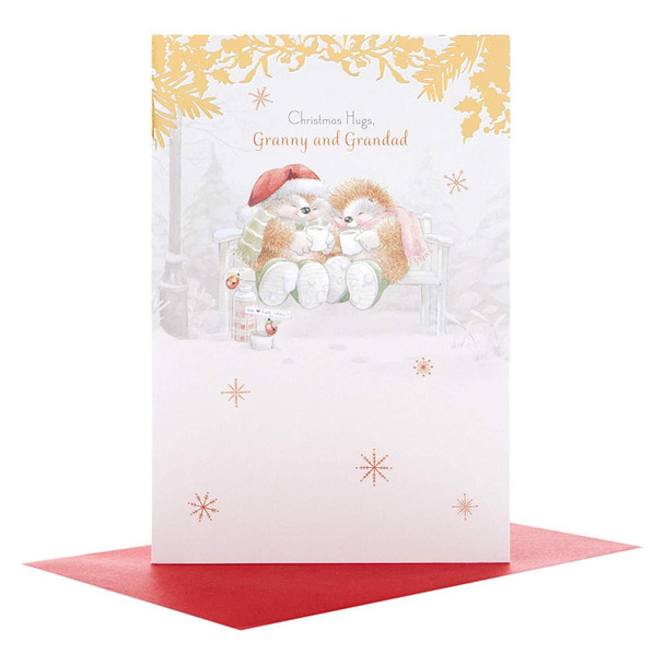 Hallmark Granny and Grandad Medium Christmas Card 'Hugs'