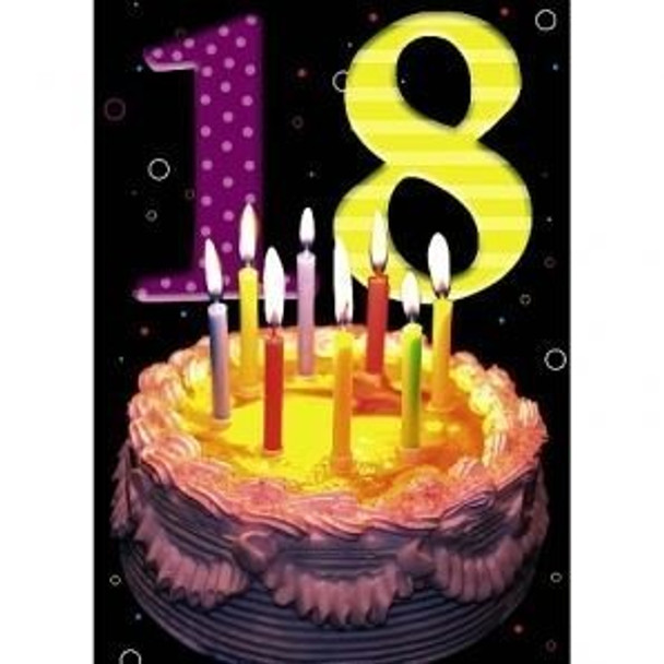 Happy 18th Birthday 3D Holographic Greetings Card