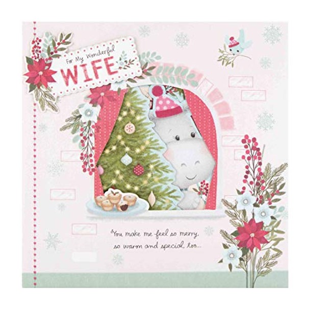 Large Wonderful Wife Christmas Card 'Love Token'