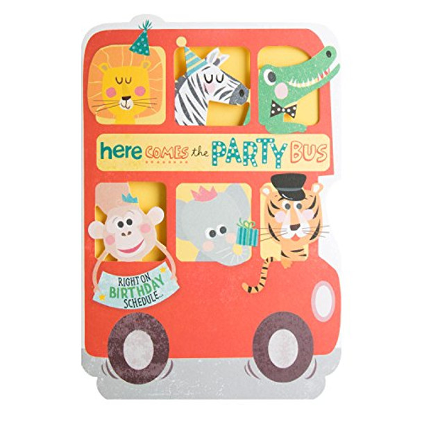 Unisex Birthday Greeting Card "Party Bus" Bus Shaped 